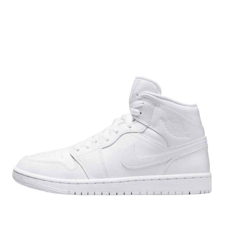 AIR JORDAN 1 MID TRIPLE WHITE WOMEN'S