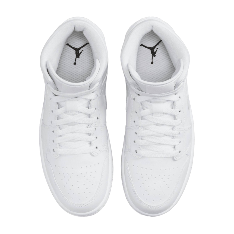 AIR JORDAN 1 MID TRIPLE WHITE WOMEN'S