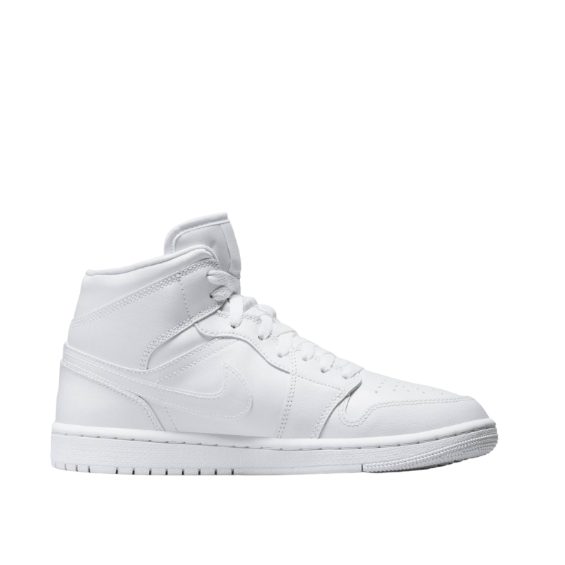 AIR JORDAN 1 MID TRIPLE WHITE WOMEN'S