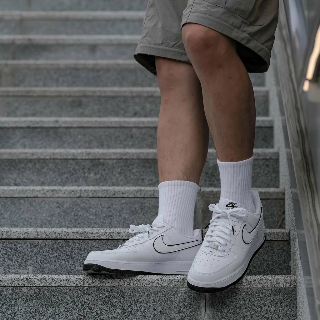 NIKE AIR FORCE 1 '07 WHITE BLACK DOUBLE SWOSH