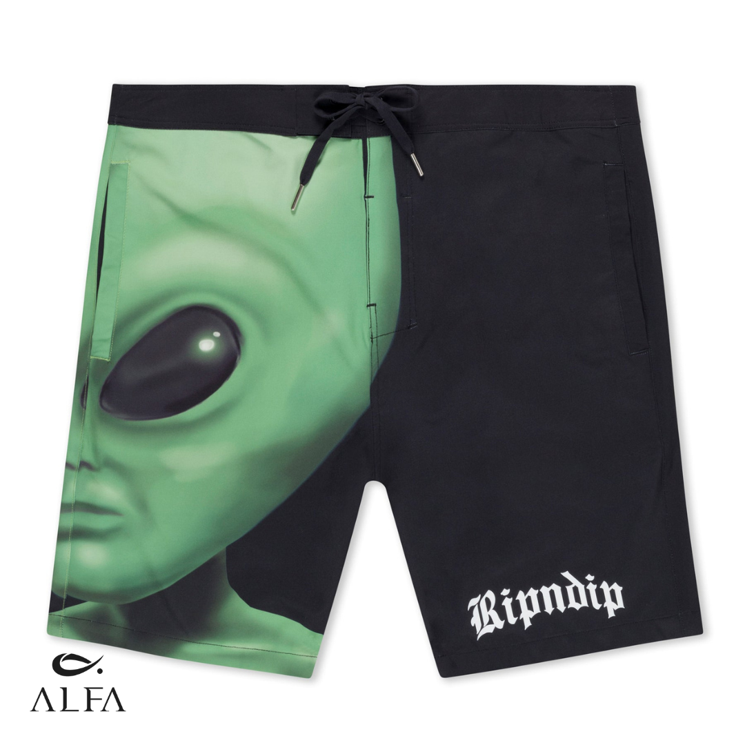 SHORT RIPNDIP WE COME IN PEACE SWIM SHORTS (BLACK)