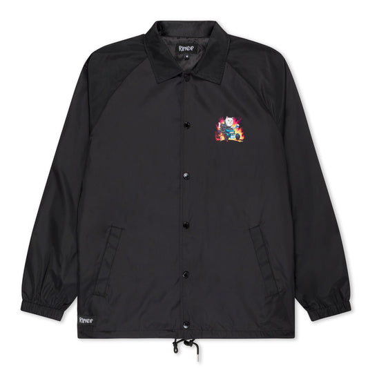 JACKET RIPNDIP RISKY BUSINESS COACHES JACKET (BLACK)